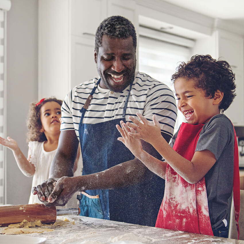 family having fun baking in the kitchen